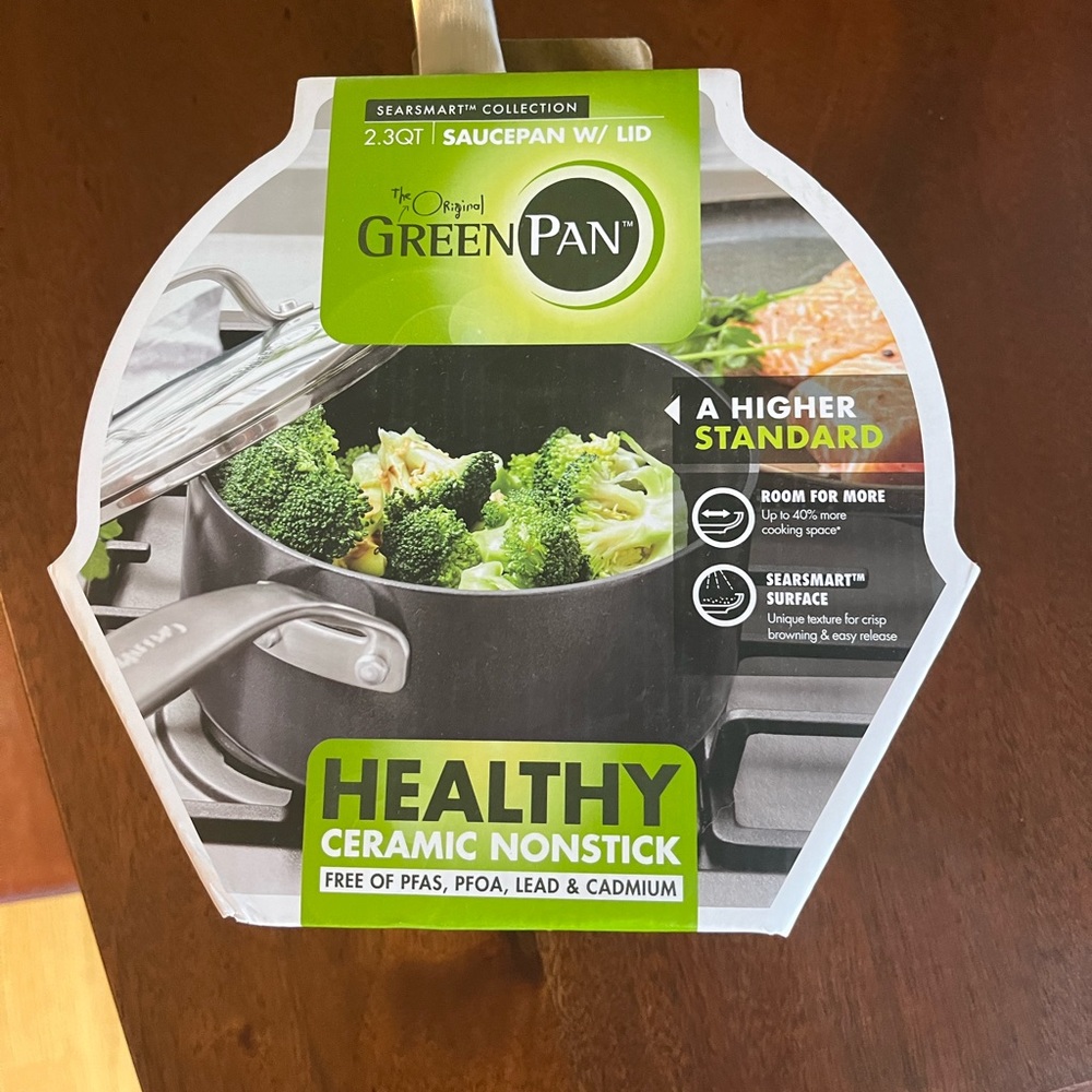 NWT 2.3 qt Greenpan Saucepan